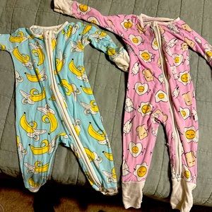 2 Little sleepies 3-6 month pajamas